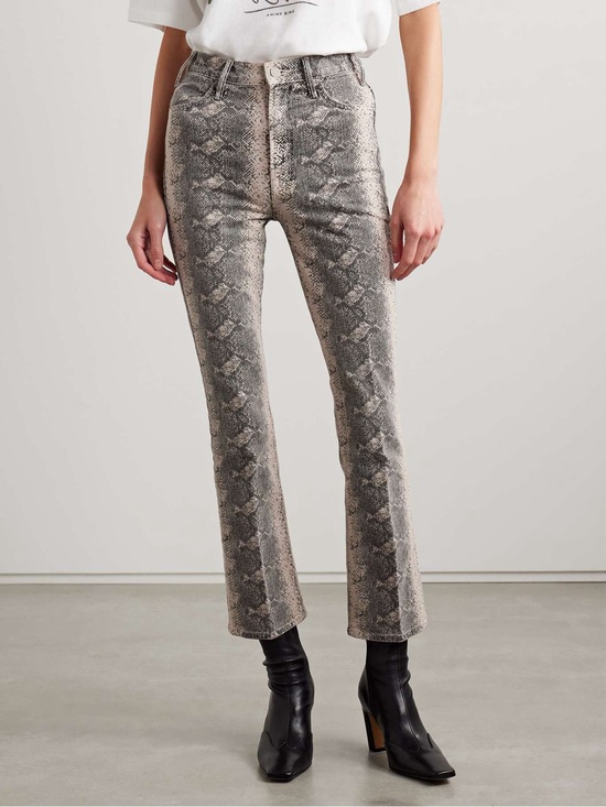 MOTHER Denim - Mother Snake-Print Straight Jeans